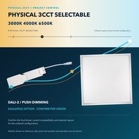 Panneau LED sans vis 600x600 40W, 3 températures de couleur physiques sélectionnables, DALI-2, pour projets commerciaux