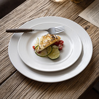 Assiette de dîner élégante en céramique blanche, design moderne, ensemble d'assiettes de présentation en céramique pour mariage, événement, fête