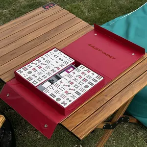 EASTOMMY ET-236004 çin Mahjong oyun seti, geleneksel çin Mahjong 144 kart melamin çin tarzı oyun