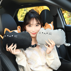Cookie <b>Cat</b> Car Pillow Plush Soft Lumbar Support Headrest Cushion For Vehicle Interior Decor 3-4 Set Four Seasons Use - Product Image 1