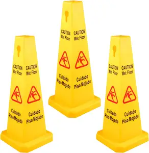 Benc 4面公共室内外黄色警示地板安全锥双语湿标志