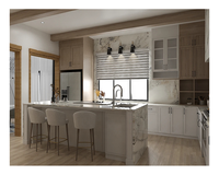 Armoires de cuisine en aluminium blanc perle vintage de style européen, modulaires, prêtes à assembler