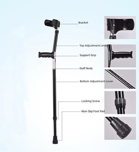 Muleta Multiusos para Antebrazo, Aleación <span class=keywords><strong>de</strong></span> Aluminio, Ajustable, Soporte <span class=keywords><strong>de</strong></span> Codo, Antideslizante, para Todo Terreno, Ayuda para la Movilidad - Product Image 2