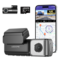 AZDOME M360 ADAS kamera dasbor mobil, DVR dua saluran dengan 5G Wifi GPS WDR kotak hitam mobil 4K depan dan belakang