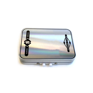 Caja de lata pequeña rectangular de lujo de alta calidad personalizada al por mayor, caja de lata metálica con bisagra resistente a niños y ventana - Product Image 4