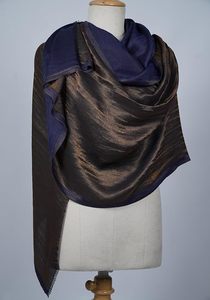 Soft Dual Tone Zari Reversible Stole for Women Designer <b>Shawl</b> <b>Wrap</b> Elegant Lightweight Fashion Accessory for All Seasons - Product Image 4