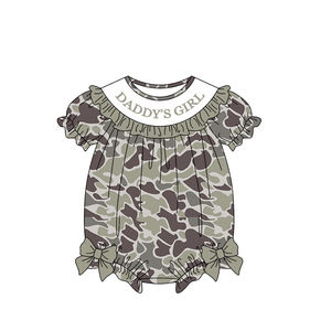 SR3917 - Conjunto de Ropa para Bebé Niña, Diseño de Camuflaje de Ciervo, Estilo 'Daddy's Girl', Mono Corto de Manga Corta al por Mayor - Product Image 6