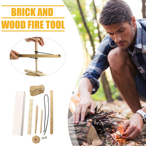 Kit de taladro de arco de fuego primitivo, kit de arranque de fuego de taladro de arco, herramienta de fabricación de fuego de perforación de madera para enseñanza de entrenamiento de supervivencia - Product Image 5