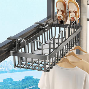 Séchoir à chaussures rectangulaire pour balcon, type crochet, design coulissant pour rebord de fenêtre, utilisation extérieure, panier de rangement - Product Image 4