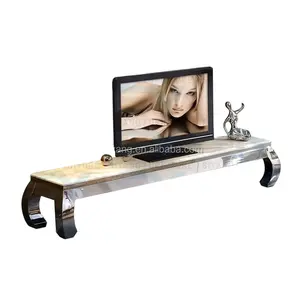 luxury art deco shelf tv stand italian marble tv stand with stone top living room DS006