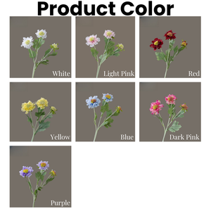 Fleurs artificielles de Scabiosa en soie de haute qualité, blanches, à 3 têtes, pour décoration de mariage et centre de table - Product Image 3