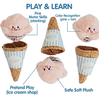 Jouet en peluche Kawayyi 2 en coton pour animaux de compagnie avec simulation de nourriture cachée et design crème glacée pour chats et chiens - Jouet d'alimentation lente
