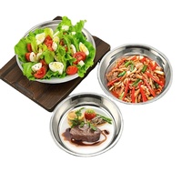 Assiette plate en acier inoxydable poli, de style coréen moderne, compatible micro-ondes, pour la cuisson à la vapeur des fruits et des gâteaux