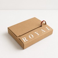 Boîte d'emballage en carton ondulé Kraft avec bande de déchirement, boîte d'expédition personnalisée imprimée