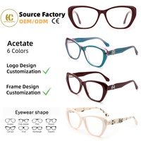 En stock, lunettes optiques pour femmes en acétate de luxe haut de gamme, fabriquées à la main, durables, anti-lumière bleue, montures de lunettes pour un usage quotidien