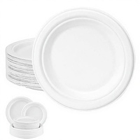 Assiettes jetables en canne à sucre de 10 pouces, robustes, compostables, écologiques, modernes, fabriquées par Shandong-Just Bio Disposable