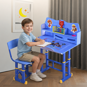 Bureau d'écriture pour <span class=keywords><strong>enfants</strong></span> à motif de dessin animé, bureau à domicile pour les élèves du primaire, ensemble de table et de chaise d'étude, vente chaude - Product Image 2