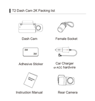 Hot EACHPAI T2 MiNi Dash Cam Premium 2K QHD Perangkat Pelacak GPS Mobil Tanpa Layar WIFI Car DVR Kotak Hitam Mobil Android Dashcam