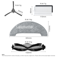 Ajustement pour Xiaomi Lydsto G1 / Koblenz Gamma DE R-901 pièces de rechange pour aspirateur robotique filtre Hepa coin principal brosse de rotation chiffon de vadrouille