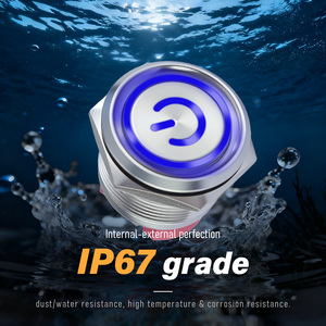 Otomotiv araba kamyon tekne deniz pano kontrol paneli için basmalı düğme anahtarı paslanmaz çelik alüminyum IP65 - Product Image 5