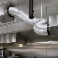 Tuyau flexible en aluminium avec collier en caoutchouc noir, facile à installer, pour l'évacuation des sèche-linges, des hôpitaux, des écoles, des hottes de cuisine, des systèmes de ventilation HVAC