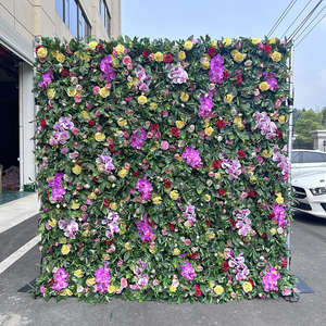 Fondo de pared de flores de hierba floral Panel de flores artificiales enrollables <span class=keywords><strong>para</strong></span> decoraciones de bodas al aire libre - Product Image 4