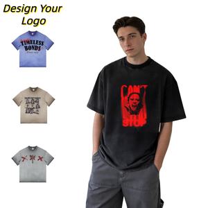 T-shirt à manches courtes col rond vintage de luxe personnalisé TKAN711D, tissu tricoté de haute qualité, poids lourd, 100% coton, t-shirt lavé - Product Image 1