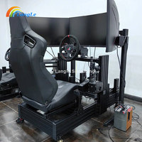 Simulador de Conducción Realista LANGLE, Asiento de Movimiento con Triple Pantalla de Aluminio para Centros de Juegos de Realidad Virtual, Plegable y Resistente