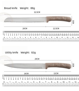 Grand ensemble de couteaux de cuisine avec bloc à couteaux universel, 6 couteaux en acier inoxydable et ciseaux pour la cuisine à domicile - Product Image 6