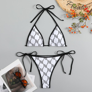 Custom Polka Dot Triangle Bikini Set Women Halter Two Piece Bathing Suits Private Label Swimwear Manufacturer - Product Image 5