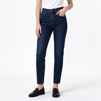 Jean Dusk High Rise à jambe fuselée, indigo foncé, longueur cheville, en denim, pour un usage quotidien décontracté
