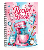 Carnet de Recettes Personnalisable et Ludique à Thème Dessin Animé - Couverture Rigide Durable pour les Passionnés de Cuisine et les Blogueurs Culinaire |   Quantité minimale de commande faible