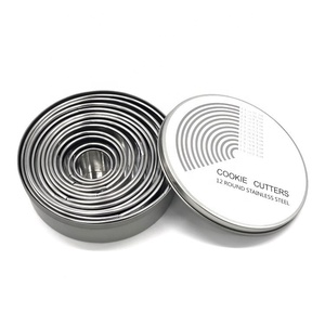 Thép không gỉ vòng tròn fondant khuôn mẫu cho bột bánh quy bánh ngọt Tiếng Anh bánh nướng xốp 14 Piece Vòng <span class=keywords><strong>Cookie</strong></span> <span class=keywords><strong>cutter</strong></span> <span class=keywords><strong>Set</strong></span> - Product Image 3