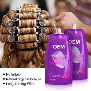 OEM Produit de coiffure Perming Lotion Set Cheveux Relaxation Adoucissant Neutralisant Activateur de boucles Perm Crème pour cheveux abîmés