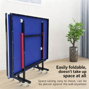 Table de tennis de table pliable d'intérieur, mobile avec roulettes, équipement sportif professionnel peu encombrant - Product Image 1