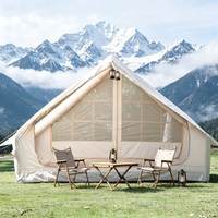Tente de camping pyramidale gonflable à installation rapide, grande fenêtre en maille, tissu Oxford, respirante, coupe-vent, imperméable, pour plusieurs personnes