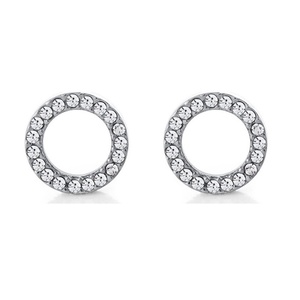 High Quality G23 <b>Titanium</b> Alloy 5A Zircon Geometric Hollow <b>Stud</b> Earrings with Gold & Rose Gold Plating Vibrant Colors Unisex - Product Image 5