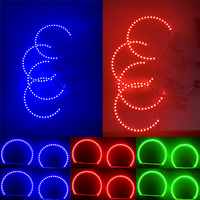 131mm 4 pièces RGB multi-couleur LED phare Halo yeux d'ange anneau lumière avec télécommande pour BMW E46 E36 E38 E39 325 330 E53 X5
