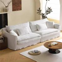 Canapé en tissu style crème, design rétro Wabi Sabi, entièrement amovible et lavable, idéal pour petits espaces, salon, style Mid-Century