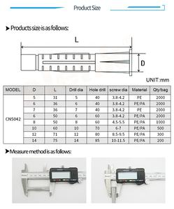 Elehk Universal Plastic 6X38 PLUG a granel hmozdinka UZ 10x60mm (<span class=keywords><strong>100ks</strong></span>) Plastic Universal Dowel - Product Image 5