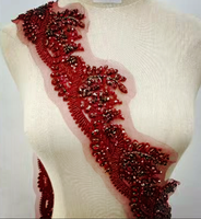 Appliques de dentelle de perles pailletées à la main Accessoires en dentelle élégante pour les robes de mariage et de performance