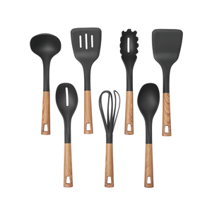 7 cái không dính thực phẩm an toàn <span class=keywords><strong>Nylon</strong></span> đồ dùng Pasta Turner muỗng lò nồi thìa dụng cụ nhà bếp phụ kiện nhà bếp bền vững Morden - Product Image 1