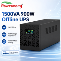 Système d'alimentation de secours hors ligne 1500VA 900W 230V 50Hz AVR avec deux batteries 12V 9Ah pour la maison, le bureau, l'ordinateur et le routeur en UE