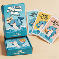 Jeu de cartes pour enfants TCG Dolphin Animal Matching Dare avec boîte à couvercle et base, impression personnalisée