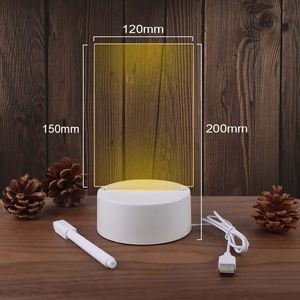 Modern LED Night Light with <b>Message</b> <b>Board</b> DIY 3D Creative Pen Rewritable Blank Acrylic Note <b>Board</b> Plug-In Power Supply - Product Image 6