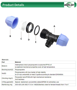 <span class=keywords><strong>Raccord</strong></span> de tuyau PE <span class=keywords><strong>à</strong></span> 90 degrés, raccords de Compression PP Joint de tuyau PP Tee mâle PE raccords <span class=keywords><strong>à</strong></span> tpr, tuyau en PVC - Product Image 2