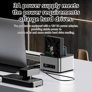 Portátil portátil USB3.0 Dual Bay SSD HDD SATA Disco duro Cloner Duplicador Dock <span class=keywords><strong>Docking</strong></span> Station para PC - Product Image 6