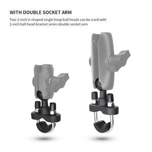 VINmounts Motorcycle Handlebar U-Shaped aluminium <b>Bracket</b> Ball Head Base for Phone and Camera Mount - Product Image 5