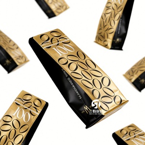 Bolsa de Café de Aluminio con Impresión UV Digital, con Válvula y Cierre, Fondo Plano, 250g 500g, Bolsa de Empaque para Granos de Café Negro - Product Image 6