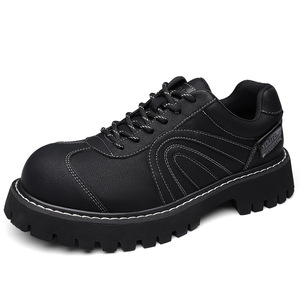 Zapatos de Plataforma Negros de Cuero de Alta Calidad, Estilo Británico, Tacón Oculto, Retro Americano, Punta Redonda - Product Image 1